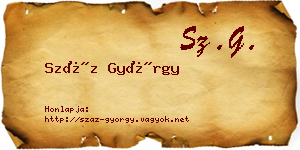Száz György névjegykártya